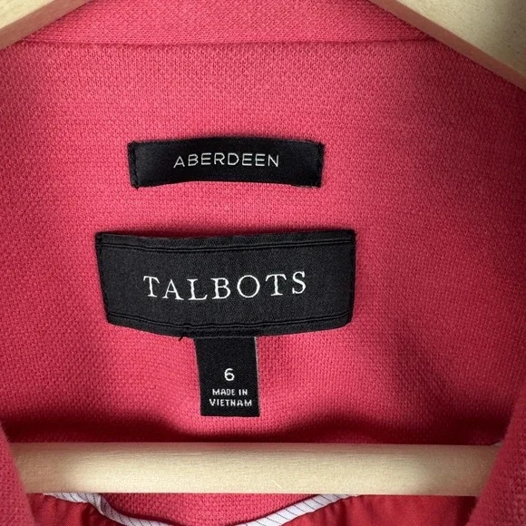 Talbots Blazer Womens 6 Pink Aberdeen 2 Button Lined Career Suit Jacket Classic - Picture 3 of 11
